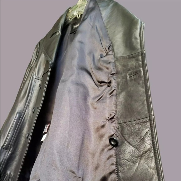 Guess Black Genuine Leather Double Breasted Jacket - Picture 11 of 16